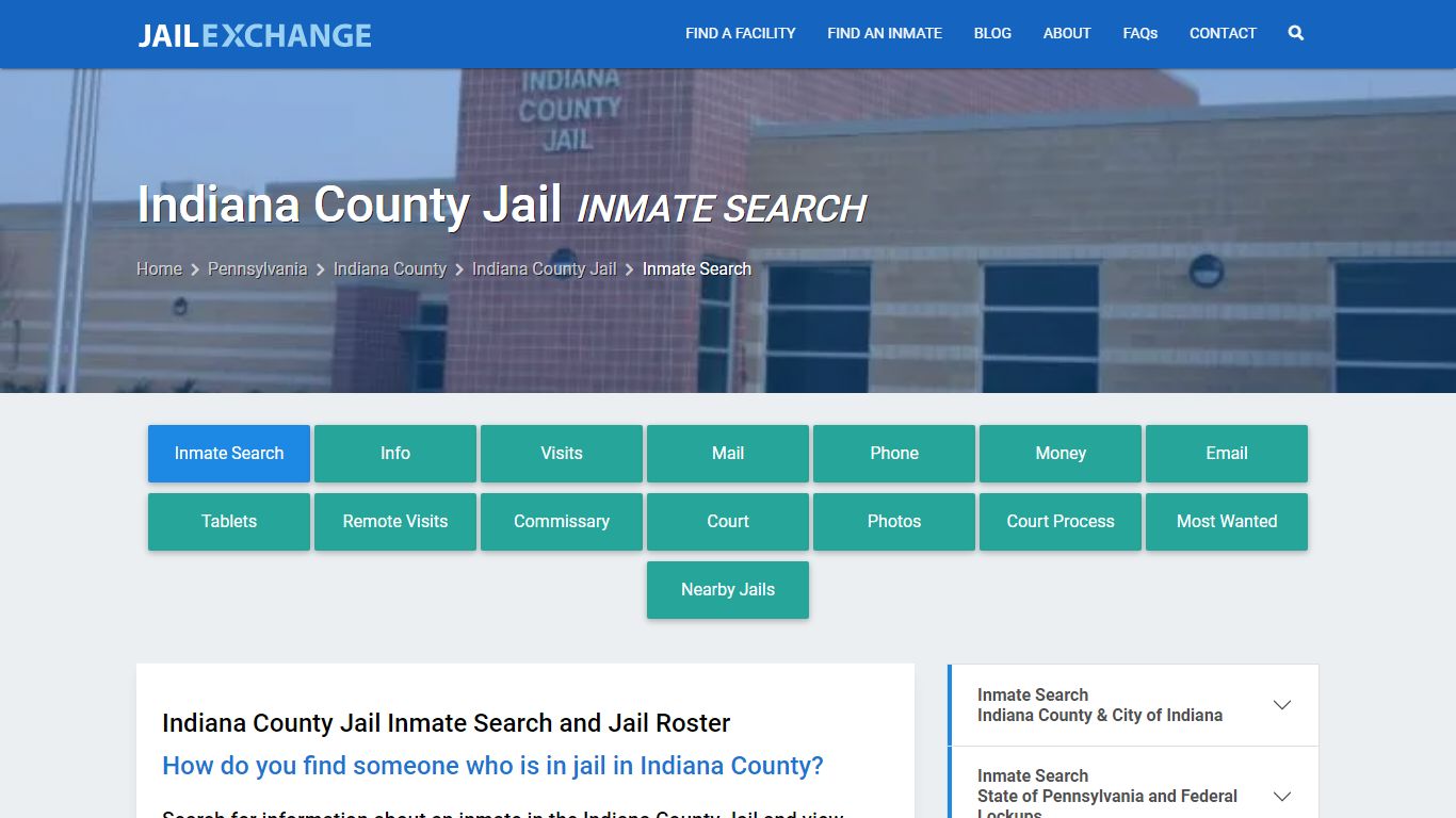 Inmate Search: Roster & Mugshots - Indiana County Jail, PA