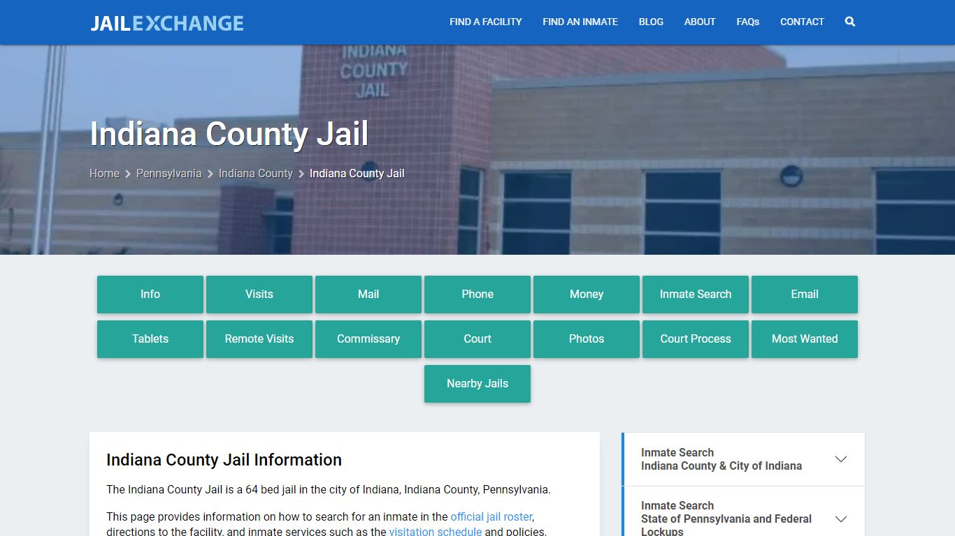 Indiana County Jail, PA Inmate Search, Information